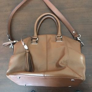 Tignanello brown tan crossbody hand bag purse